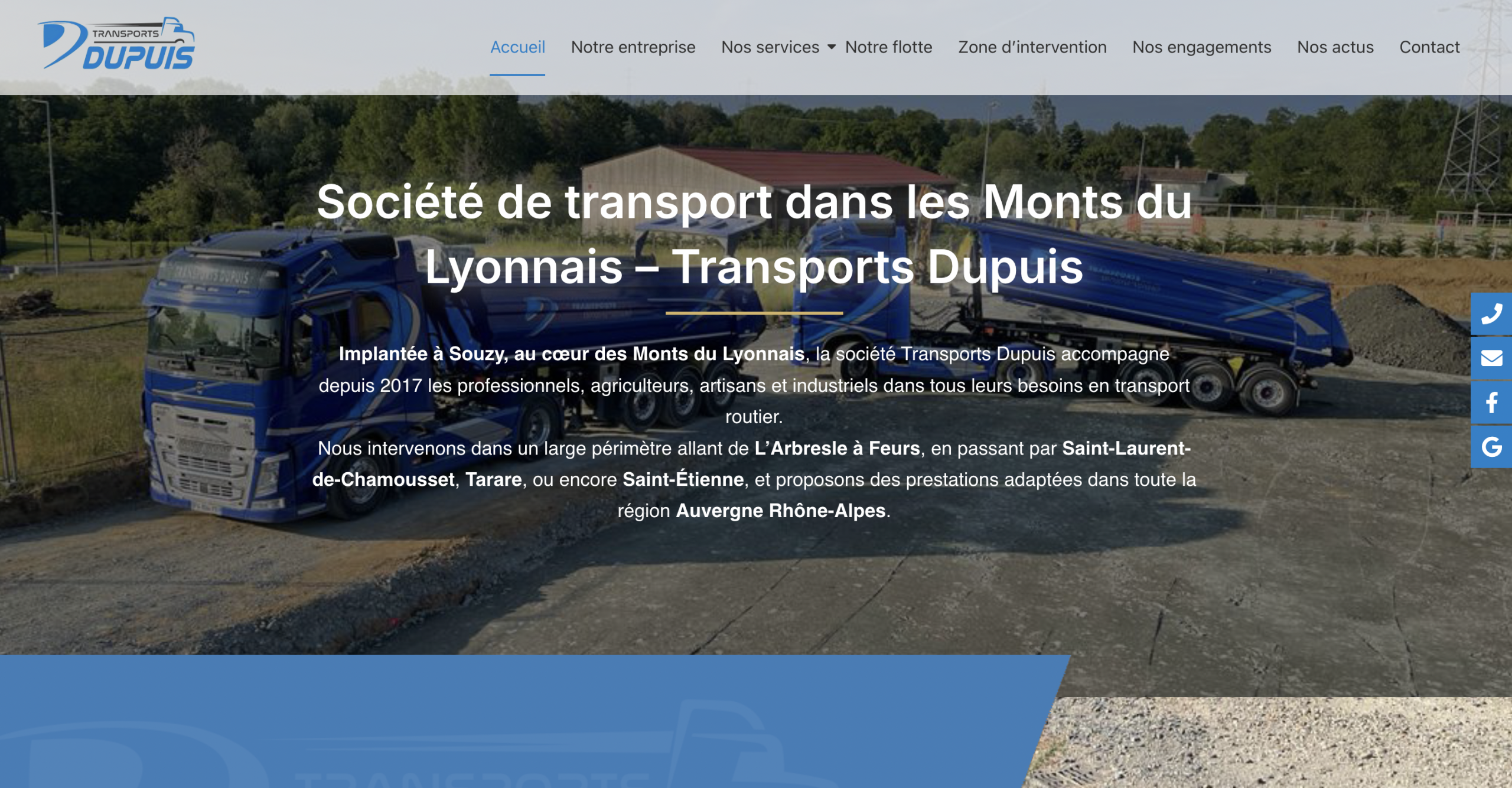 Nouveau site internet Transports Dupuis – cap sur 2026 et nos futurs projets